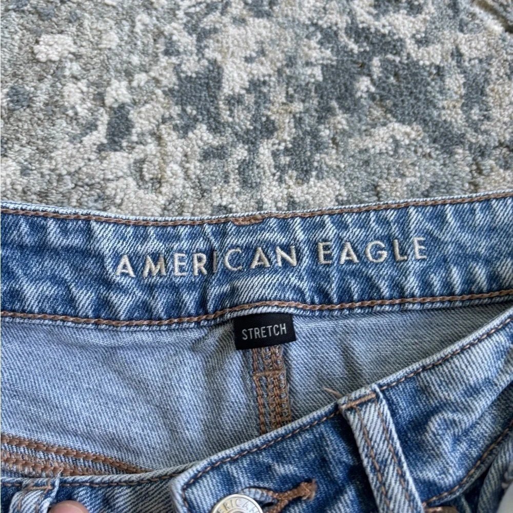 American Eagle Distressed Blue Mom Jeans